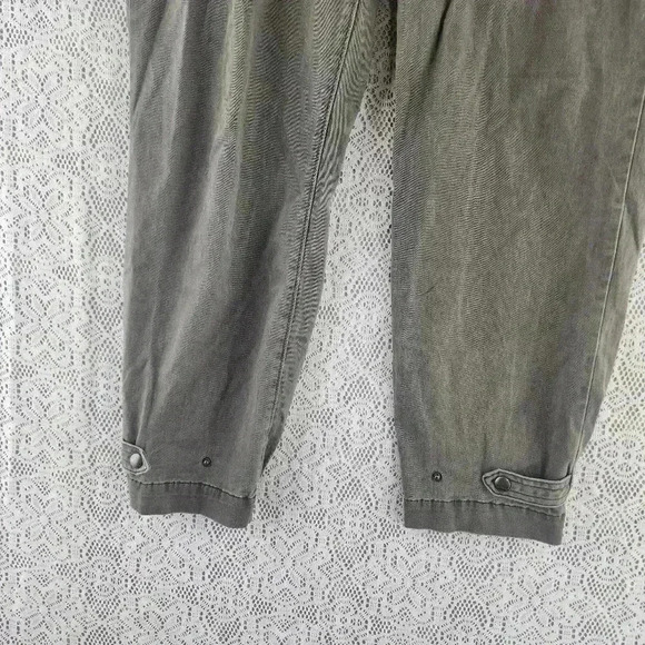 Express Crop Straight High Rise Army Green Jogger Pants Women's 4 - Picture 4 of 10